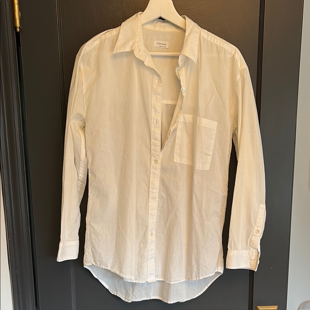 Casual White Button Down Shirt